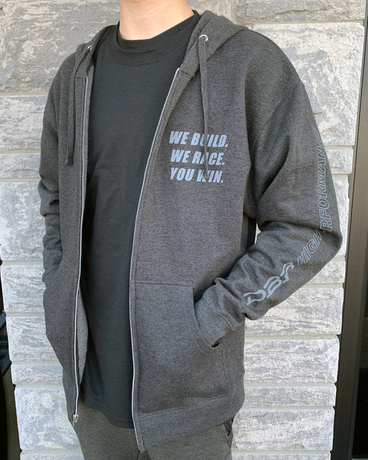 DBR - USA Flag - Charcoal Heather Zip Hoodie