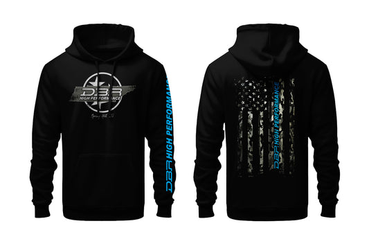 DBR - TN State U.S. Flag - Black Pullover Hoodie