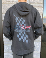 DBR - USA Flag - Charcoal Heather Zip Hoodie